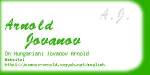 arnold jovanov business card